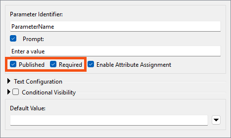 Published and Required checkboxes on user attribute creation